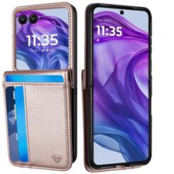 Motorola Razr+ Plus 2024 Card Slot Wallet Holder Case Cover - Rose Gold