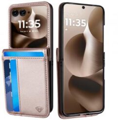 Motorola Razr Ultra 2025 Card Slot Wallet Holder Case Cover - Rose Gold