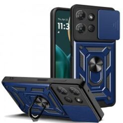 Moto G Stylus 5G 2026/2025 ELITE Camera Push Magnetic Ring Stand Hybrid Case Cover - Blue