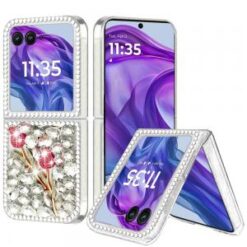 Motorola Razr+ Plus 2024 Full Diamond with Ornaments Hard TPU - Crystal Exquisite Garden