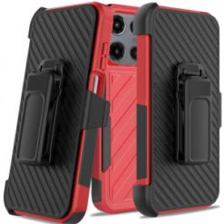 Motorola Edge 2025 Noble lined shockproof dual layer hybrid - Red/Black