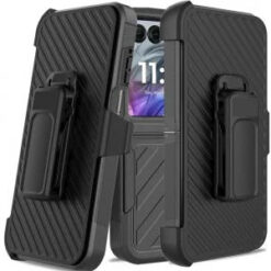 Motorola Razr 2025 2024 Noble lined shockproof dual layer hybrid With Holster - Black/Black