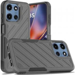 For Moto G 5G 2025/2026 - G Play 2026 - Noble lined shockproof dual layer hybrid - Grey/Black