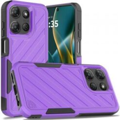 Moto G Stylus 5G 2026/2025 Noble lined shockproof dual layer hybrid - Dark Purple/Black