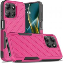 Moto G Stylus 5G 2026/2025 Noble lined shockproof dual layer hybrid - Hot Pink/Black