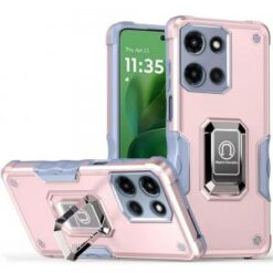 Moto G Power 2026/2025 OPTIMUM Magnetic Ring Stand Hybrid Case Cover - Rose Gold