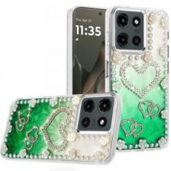 Motorola Edge 2025 Pearls Epoxy Glitter Ornaments Design Chrome Edged Case - 5