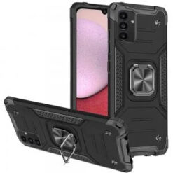 Samsung A14 5G Robust Magnetic Kickstand Hybrid Case Cover - Black