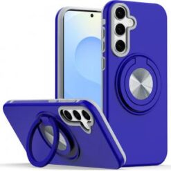 Moto G Power 2026/2025 Metal CD Pattern Matte Finished Hybrid with Rotational Ring [Car Mount Fr