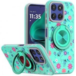 Moto G Stylus 5G 2026/2025 Metal Diamond CD Pattern Design Matte Finished Hybrid with Rotational