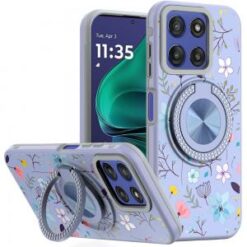 Moto G Stylus 5G 2026/2025 Metal Diamond CD Pattern Design Matte Finished Hybrid with Rotational