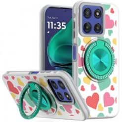 Moto G Stylus 5G 2026/2025 Metal Diamond CD Pattern Design Matte Finished Hybrid with Rotational