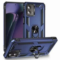 Motorola Moto G Stylus 5G 2024 Ring Magnetic Kickstand Hybrid Case Cover - Blue