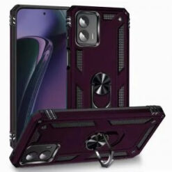 Motorola Moto G Stylus 5G 2024 Ring Magnetic Kickstand Hybrid Case Cover - Dark Purple