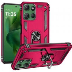 Moto G Power 2026/2025 Ring Magnetic Kickstand Hybrid Case Cover - Hot Pink