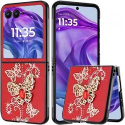 Motorola Razr+ Plus 2024 SPLENDID Diamond Glitter Ornaments Engraving Case Cover - Garden Butter