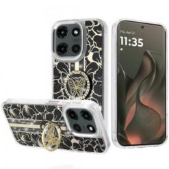 Motorola Edge 2025 Splendid Floral Designs with Metal Camera and Buttons with Butterfly Ring Sta
