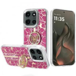 Motorola Edge 2025 Splendid Floral Designs with Metal Camera and Buttons with Butterfly Ring Sta