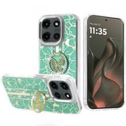Motorola Edge 2025 Splendid Floral Designs with Metal Camera and Buttons with Butterfly Ring Sta