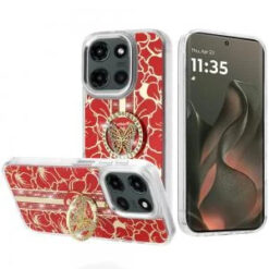 Motorola Edge 2025 Splendid Floral Designs with Metal Camera and Buttons with Butterfly Ring Sta