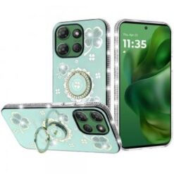 Moto G Power 2026/2025 Splendid Glitter with Diamonds All Around Edges Ring Stand Case Cover - T