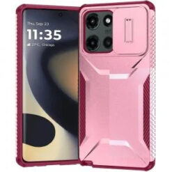 Motorola Edge 2025 Ultimate U Design Hybrid with Camera Window Covering - Pink+Burgundy