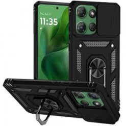 Moto G Power 2026/2025 Well Protective Magentic Ring Stand Camera Protective Cover Case - Black