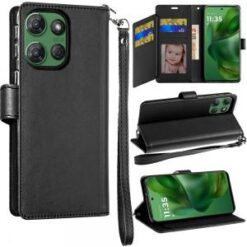 Moto G Power 2026/2025 Wallet ID Card Holder Case Cover - Black